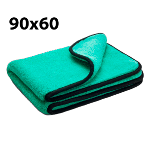 MICROFIBRA DE SECADO 90x60cm VERDE BORDE SEDA 1200GSM